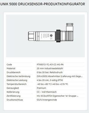 UNIK5000 Series Piezo-resistive Drucksensoren